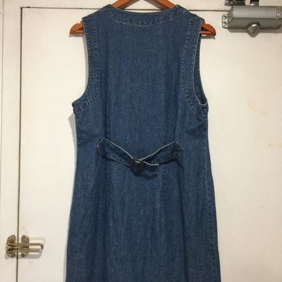 VINTAGE ST JOHN'S BAY MAXI DENIM DRESSES SIZE 8M - Picture 8 of 9